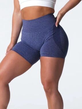NVGTN Indigo Contour Seamless Shorts Size Small High Waisted Biker Gym
